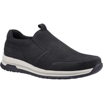 Hush Puppies Cole Leren Herenschoenen in Zwart Nubuck