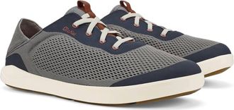 Olukai Mens Moku Pae Boat Shoe In Ash/trench Blue