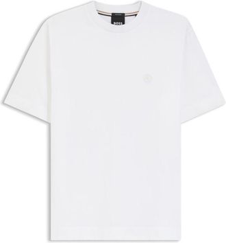 BOSS Mercerised-cotton T-shirt with Double B monogram