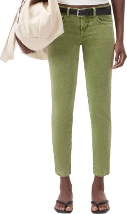 Closed Baker Velvet Skinny Jean In Pistachio Green