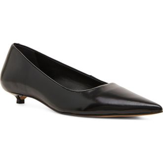 Steve Madden Ardyn Pointed Toe Pump in Black Leather at Nordstrom, Size 8.5