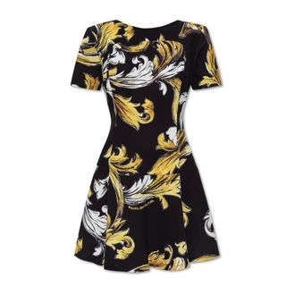 Versace Jeans Couture Dames, Jurken, Zwart, Maat: XS Leer