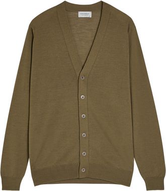 John Smedley Bradrick Merino Wool Cardigan - Dark Green - Xxl