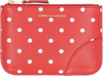 Comme Des Gar&ccedil;ons Kleine leren platte etui - Dames - Portefeuilles - Rood - ONE Size - Leer - Accessoires