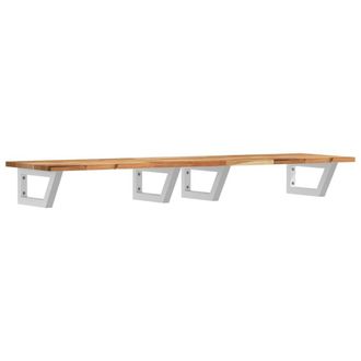 Berkfield Home Basin Shelf Wall Mounted Steel & Solid Wood Acacia in Brown
