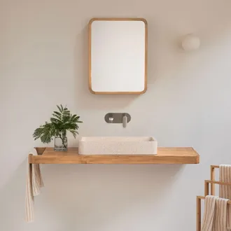 Sklum Conjunto De Mueble De Ba&ntilde;o 130x45 Cm Suspendido En Madera De Teca Neill Sklum