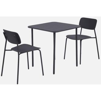 Sweeek Set tavolo da giardino in metallo con 2 sedie