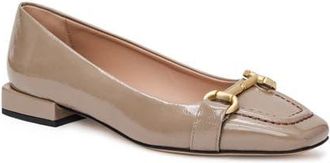 Bruno Magli Perla Flat in Taupe Crinkle Patent at Nordstrom, Size 10.5