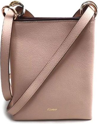 Cartier Pre-owned Cross Body Bags, female, Beige, Size: ONE SIZE Pre-owned Leather Shoulder Bag