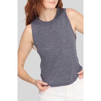 Project Social T Libra Textured Rib Ringer Tank in Charcoal at Nordstrom, Size X-Small
