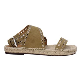 Isabel Marant Schoenen, Dames, Groen, 36 EU, Leer, Illya Flat Sandalen