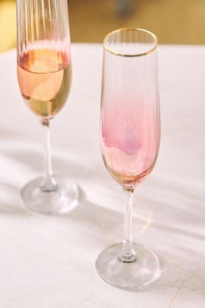 Anthropologie Waterfall Flutes, Set of 4