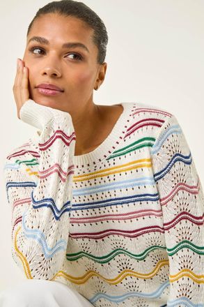 Roman Stripe Wave Knit Jumper