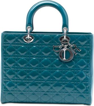 Dior Pre-owned Dior Large Patent Cannage Lady Dior 13-BO-1102