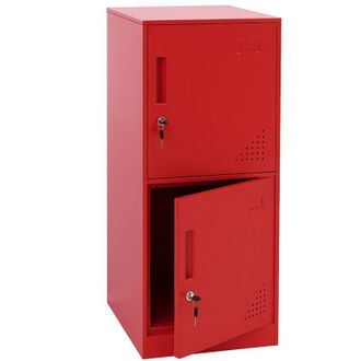 Hhg Armario Hhg-509, Taquilla, Armario Con Compartimentos, Armario Con Taquillas, 2 Puertas, 90 X 38 X 45 Cm, Acero, Rojo