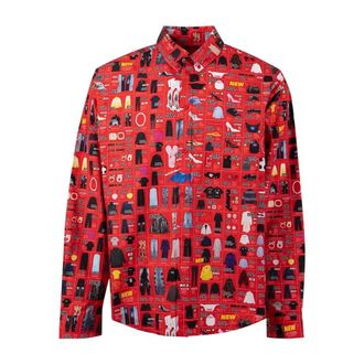 Balenciaga Casual Shirts, male, Multicolor, Size: M Printed Mens Shirt All-Over Price Items
