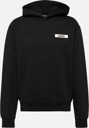 Jacquemus Mens Jacquemus The Gros Grain Logo Hoodie Black - Size: 38