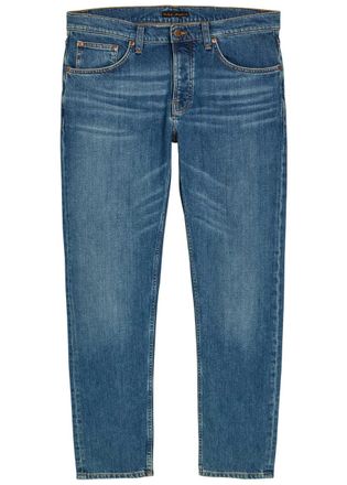 Nudie Jeans Solid Ollie Slim Straight-leg Jeans - Mid Blu - 36 (W36 / XL)