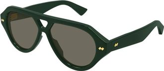 Bottega Veneta Aviator Zonnebril - unisex - Zonnebrillen - Groen - 56 MM - Accessoires