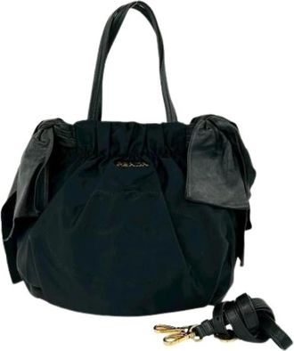 Prada Pre-owned Shoulder Bags, female, Black, Size: ONE SIZE Pre-owned Vintage Nylon Shoulder Bag