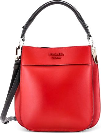 Prada Margit Hobo Leather Small crossbody bag - Rood