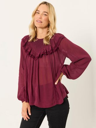 Fat Face FatFace Ginny Dark Purple Petite Blouse
