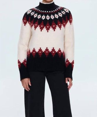 Pistola Denim Astrid Pullover Sweater In White Oxblood