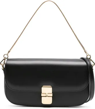 A.P.C. Grace Chaine leather clutch bag - women - Cotton/Leather - One Size - Black