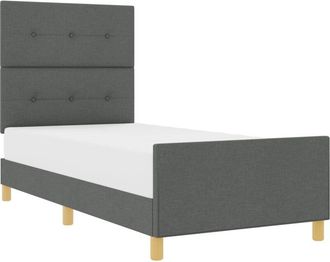 vidaXL Estructura De Cama Con Cabecera Gris Oscuro 80 X 200 Cm Tela Vidaxl