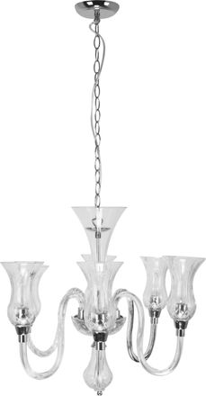 Premier Housewares Interiors by Premier Glass and Chrome 6 Arm Chandelier