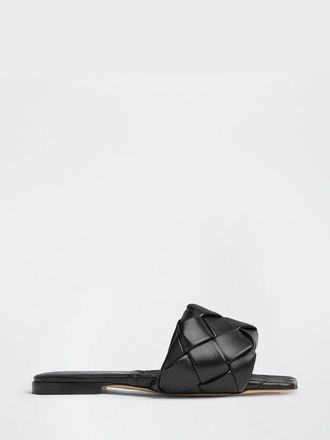 Bottega Veneta Lido Woven Nappa Leather Mule Sandals with Low Heel