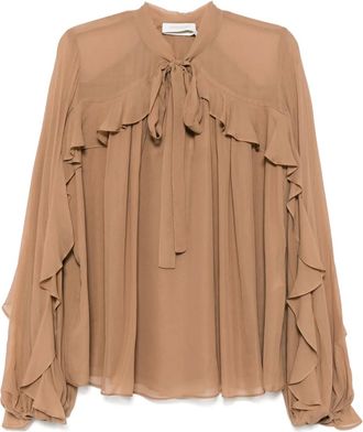 Zimmermann Blusa Illuminate - Marrone