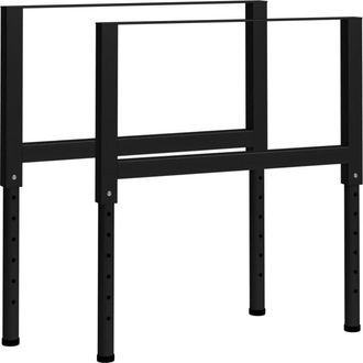 vidaXL Vidaxl - Adjustable Work Bench Frames 2 pcs Metal 85x(69-95.5) cm Black