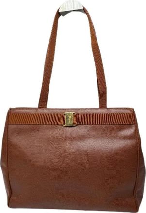 Ferragamo Pre-owned Shoulder Bags, female, Brown, Size: ONE SIZE Pre-owned Shoulder Bag