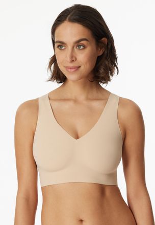 Schiesser Bustier SCHIESSER Invisible Soft, Damen, Gr. 36, N-Gr, beige (410, sand), Single Jersey, Obermaterial: 75% Polyamid, 25% Elasthan, bequem, BHs Bustier