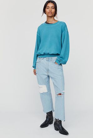 Pilcro Niki Long Sleeve Bubble Sweatshirt
