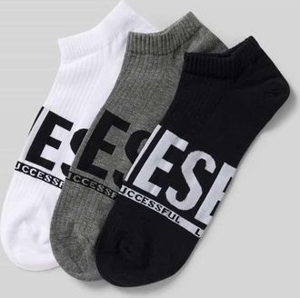 Diesel Sneakersocken mit Label-Detail im 3er-Pack in Weiss, Gr&ouml;&szlig;e 39-42
