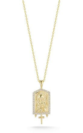Glaze Jewelry Sterling Silver Religious Mary Necklace