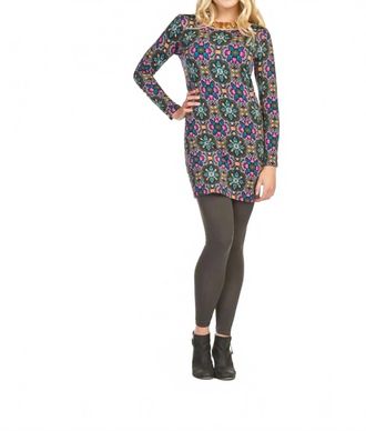 Papillon Kalidoscope Print 3/4 Sleeve Sweater Dress In Multi