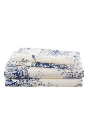 Melange Home Toile Print 400 Thread Count Cotton Sheet Set in Navy at Nordstrom Rack, Size Queen