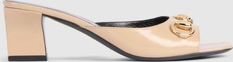 Gucci Womens Signora Slide Sandal, Pink, Leather