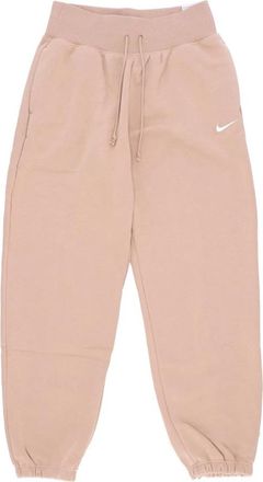 Nike Fleece Trainingsbroek High-Waisted Oversized - Dames - Trainingsbroeken - Roze - L - Katoen - Fitness