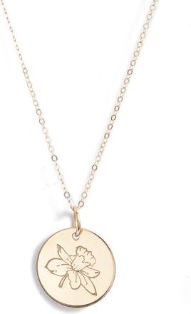 Nashelle Birth Flower Necklace in 14K Gold Fill - March at Nordstrom