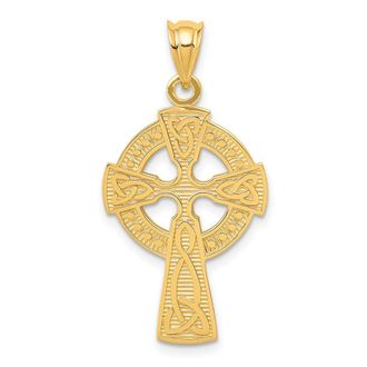 Diamond2Deal 14k Yellow Gold Celtic Cross Pendant