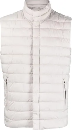 Herno padded press-stud vest - men - Polyamide/Polyurethane/Polyamide/Polyurethane/Acetate/Polyester - 58 - Grey