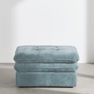 Maisons du monde Chaiselongue de almacenamiento en poli&eacute;ster reciclado azul petr&oacute;leo