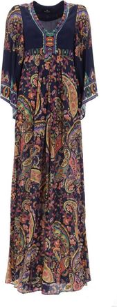 Etro Multicolor Paisley Round Neck Maxi Dress