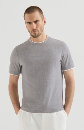 Brunello Cucinelli T-shirt with faux-layering in Grey at Nordstrom, Size Xxx-Large Eu