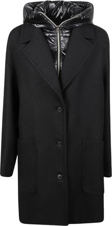 Herno Lange jas - Dames - Mantels - Zwart - Maat: XS Wol