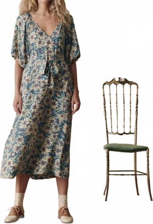 The Great. The Fairground Midi Dress In Blue Scattered Bloom